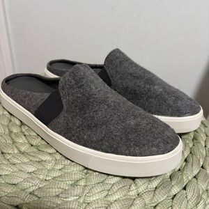 Vince Blair Gray Mohair Wool Slip On Mule Sneakers